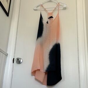 Blue Life Peach and Black Tie-Dye Slip Dress size Medium